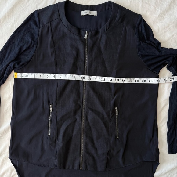 Lola & Sophie Navy Zip Front Long Sleeve Jacket Top Size Large L contemporary - Picture 4 of 10